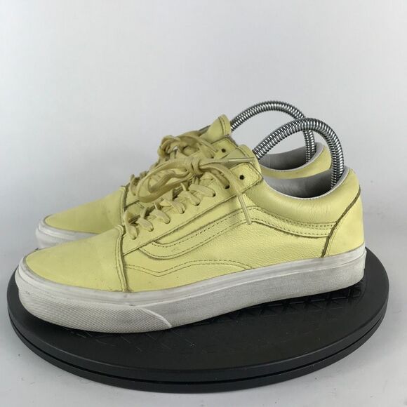 Vans Old Skool Yellow Leather Casual Skate Shoes Women’s Size 8 - Picture 8 of 12